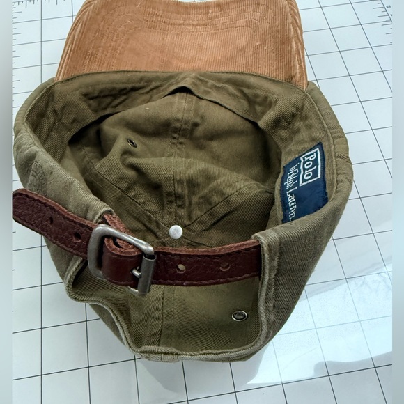Ralph Lauren Polo Field & Stream Olive and Tan Outdoor Vintage Cap - Picture 3 of 5